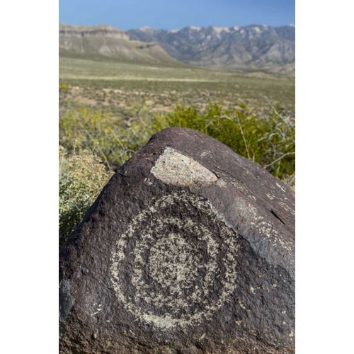 New Mexico, Three Rivers, Petroglyph on rock